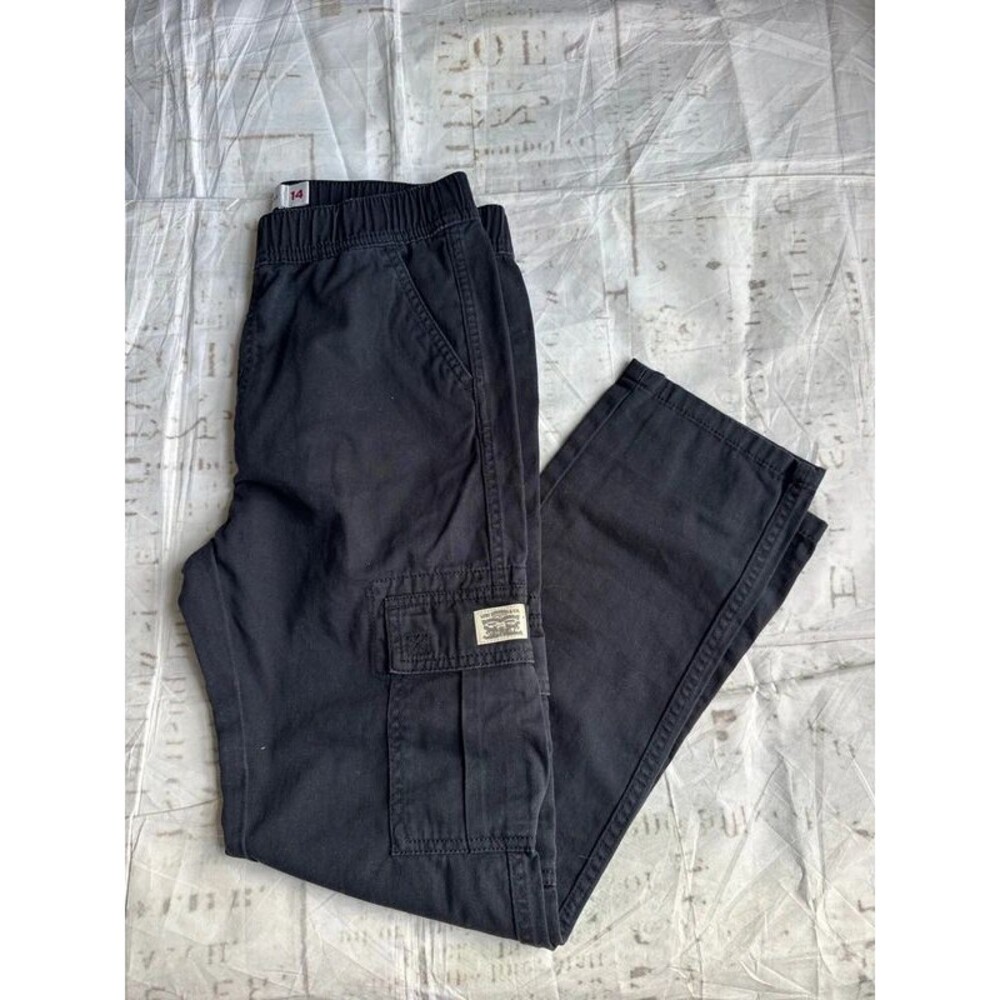 14 Youth, Levi’s pull on cargo pants, black, elastic waist, everyday, school
